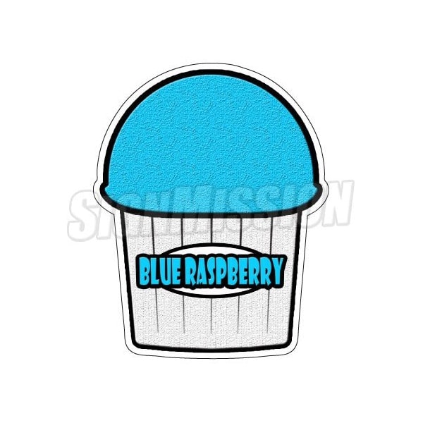 BLUE RASPBERRY FLAVOR Italian Iceshaved cart trailer stand sticker, D-DC-24-Blue Raspberry Flavor